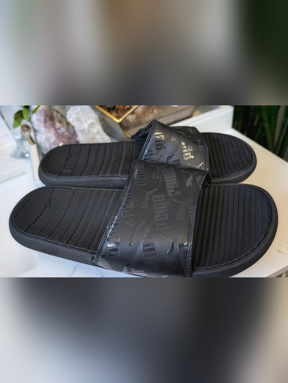 Puma Black Men's Sandals sz12 NEW